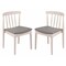 Emma and Oliver Charlize Set of 2 Solid Wood Dining Chairs with Spindle Backrests and Vinyl Seats